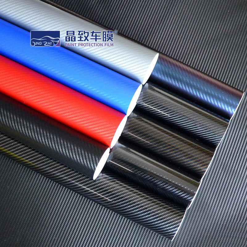 colore blu scuro della fibra del carbonio del film 3D del vinile dell'ANIMALE DOMESTICO di 1.52x30M Stretchable
