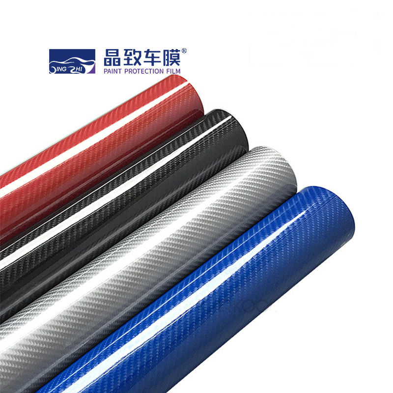 colore blu scuro della fibra del carbonio del film 3D del vinile dell'ANIMALE DOMESTICO di 1.52x30M Stretchable