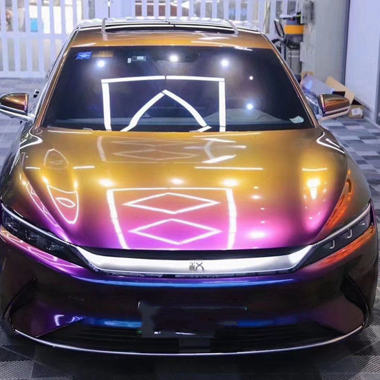 Best seller Super Glossy Stretch Car Wrap Pellicola vinilica Metallic Diamond Deep Space Chameleon Body Car Sticker