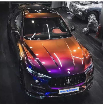 Best seller Super Glossy Stretch Car Wrap Pellicola vinilica Metallic Diamond Deep Space Chameleon Body Car Sticker