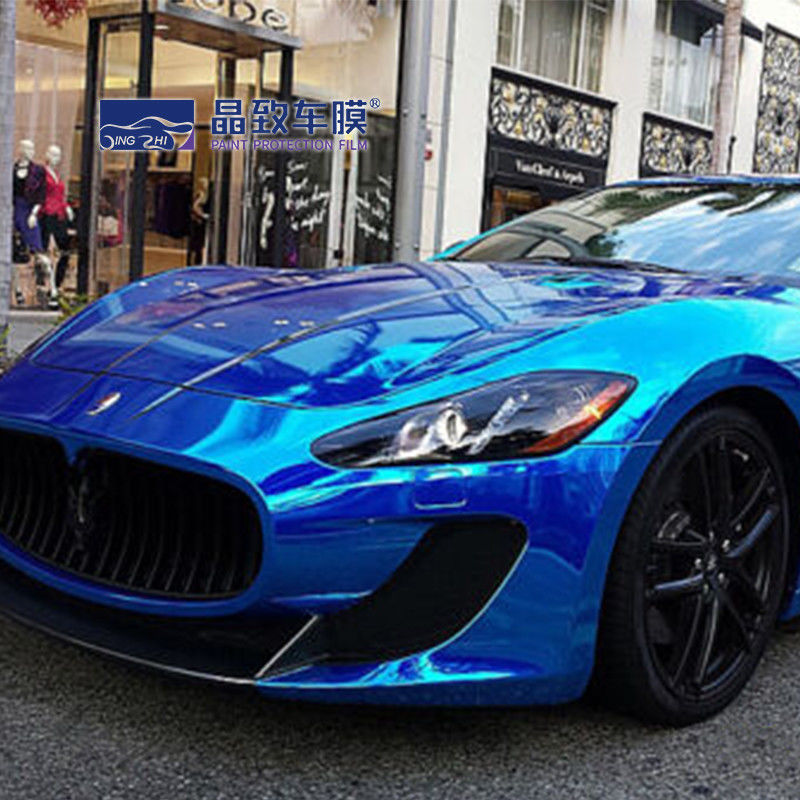 Migliore qualità 3 strati lucido blu metallizzato auto involucro in vinile senza bolle per car wrapping 1,52 m * 18 m